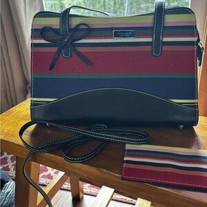 Kate Spade Red and Blue Striped Crossbody Bag